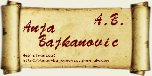 Anja Bajkanović vizit kartica